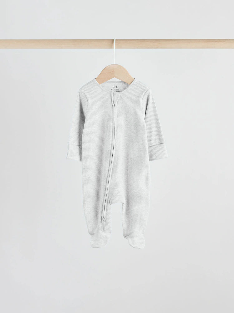 |BabyGirl| Macacão Sem Pés com Zíper Bidirecional Neutro Para Bebês, Pacote com 5 (0-2 anos)