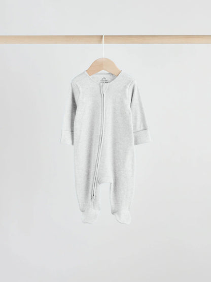 |BabyGirl| Macacão Sem Pés com Zíper Bidirecional Neutro Para Bebês, Pacote com 5 (0-2 anos)