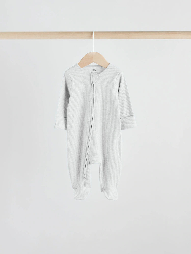 |BabyGirl| Macacão Sem Pés com Zíper Bidirecional Neutro Para Bebês, Pacote com 5 (0-2 anos)