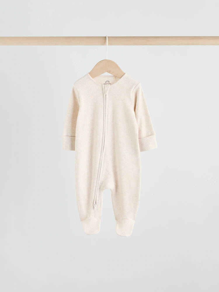 |BabyGirl| Macacão Sem Pés com Zíper Bidirecional Neutro Para Bebês, Pacote com 5 (0-2 anos)