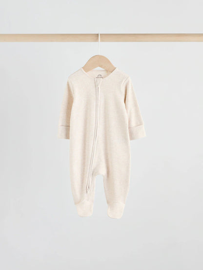 |BabyGirl| Macacão Sem Pés com Zíper Bidirecional Neutro Para Bebês, Pacote com 5 (0-2 anos)