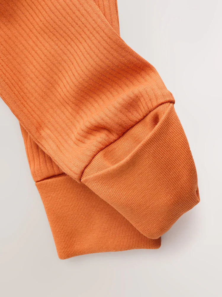 |BabyGirl| Macacão De Dormir Com Zíper Bidirecional Orange Little Pumpkin Baby (0 meses a 3 anos)