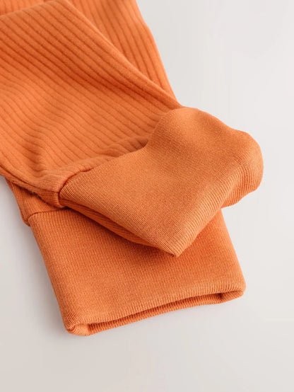 |BabyBoy| Macacão De Dormir Baby Little Pumpkin Marrom Ferrugem Com Zíper Bidirecional (0 meses a 3 anos)