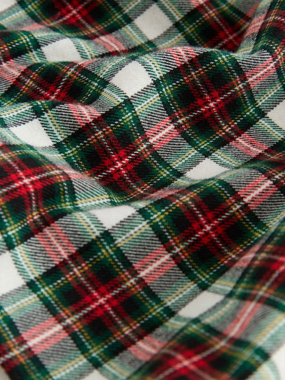 |Girl| Vestido Xadrez Vermelho/Verde Com Gola Longa e Manga Comprida (3 meses a 8 anos)