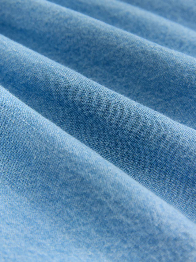 |Girl| Vestido Jeans Com Gola Margarida (3 meses a 8 anos)