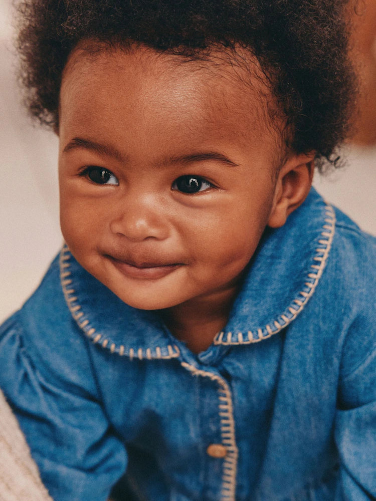 |BabyGirl| Macacão Jeans Azul Para Bebê (0 meses a 2 anos)