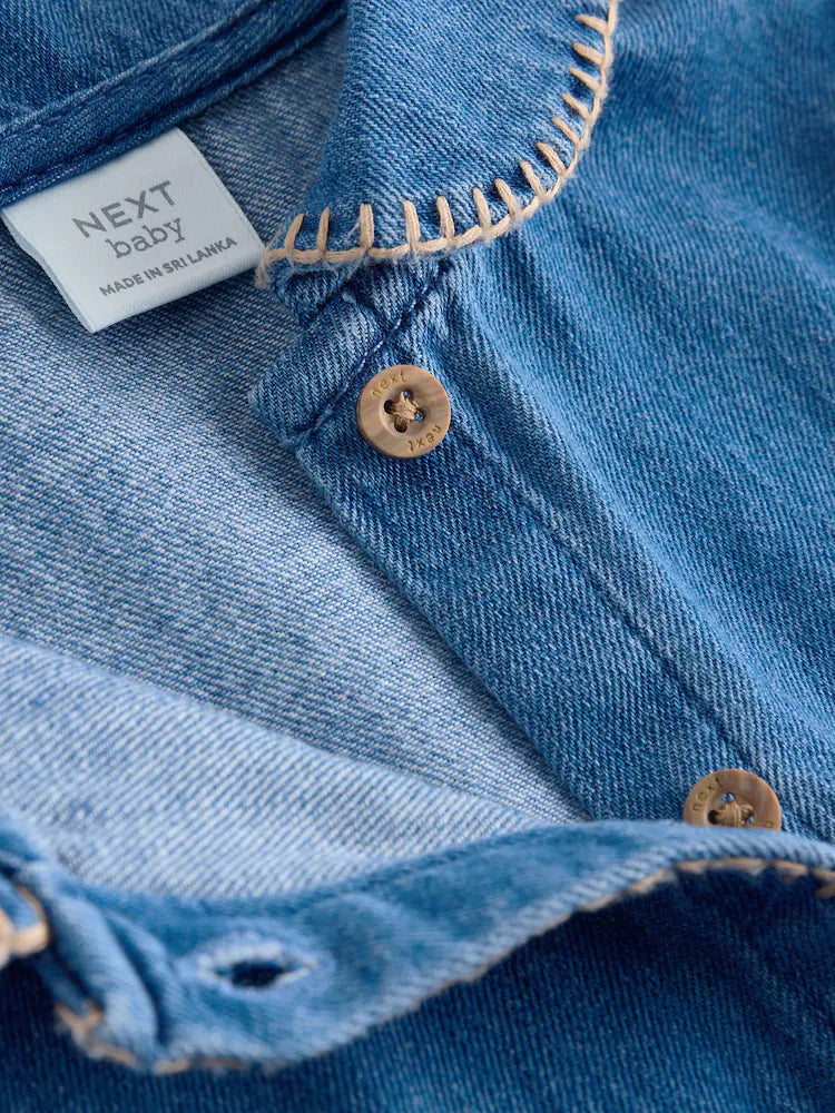 |BabyGirl| Macacão Jeans Azul Para Bebê (0 meses a 2 anos)