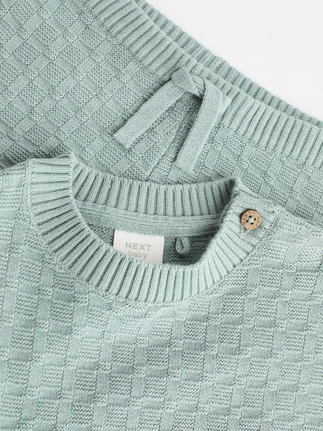 |BabyBoy| Conjunto De Suéter e Leggings De Malha Texturizada Mineral Baby 100% Algodão (0 meses a 3 anos)