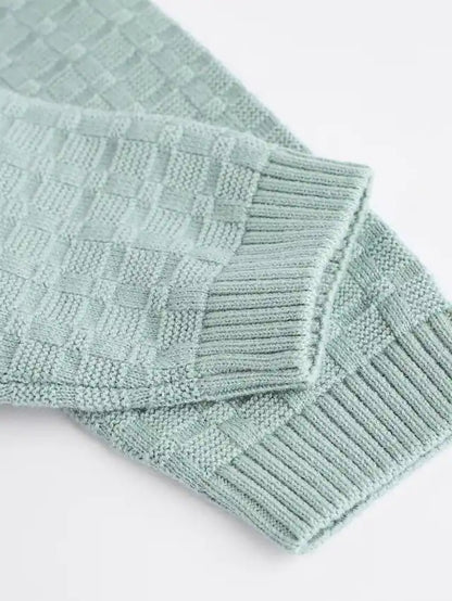 |BabyBoy| Conjunto De Suéter e Leggings De Malha Texturizada Mineral Baby 100% Algodão (0 meses a 3 anos)