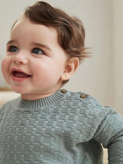 |BabyBoy| Conjunto De Suéter e Leggings De Malha Texturizada Mineral Baby 100% Algodão (0 meses a 3 anos)