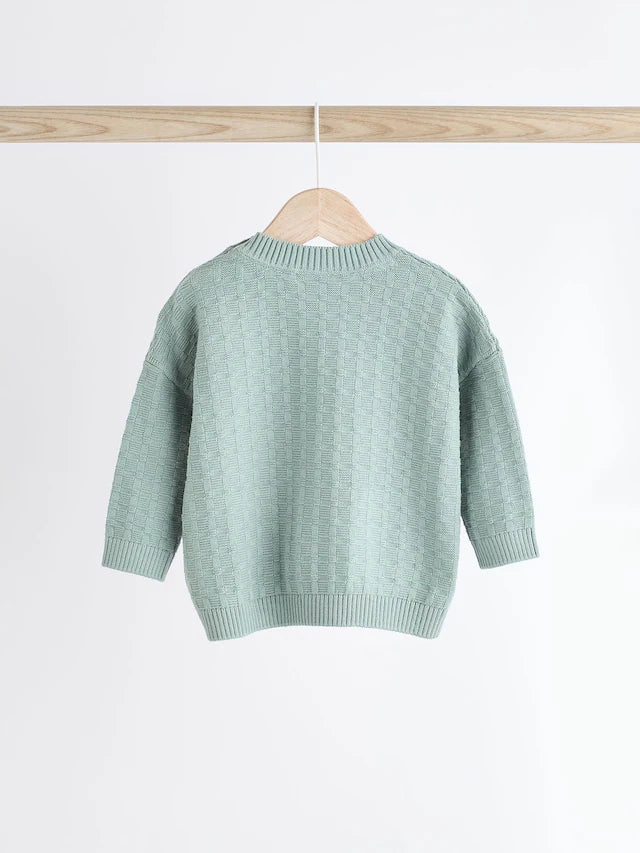 |BabyBoy| Conjunto De Suéter e Leggings De Malha Texturizada Mineral Baby 100% Algodão (0 meses a 3 anos)