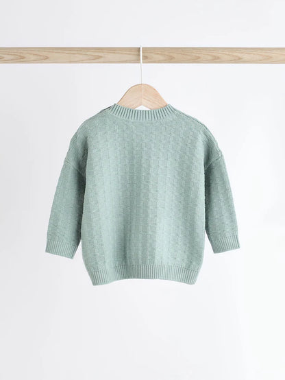 |BabyBoy| Conjunto De Suéter e Leggings De Malha Texturizada Mineral Baby 100% Algodão (0 meses a 3 anos)