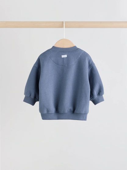 |BabyBoy| Conjunto De 3 Peças De Jaqueta, Body e Leggings Listrados Azuis Para Bebê (0 meses a 2 anos)