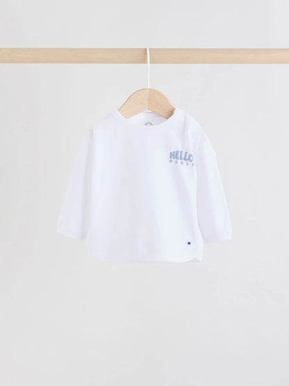 |BabyBoy| Conjunto De 3 Peças De Jaqueta, Body e Leggings Listrados Azuis Para Bebê (0 meses a 2 anos)