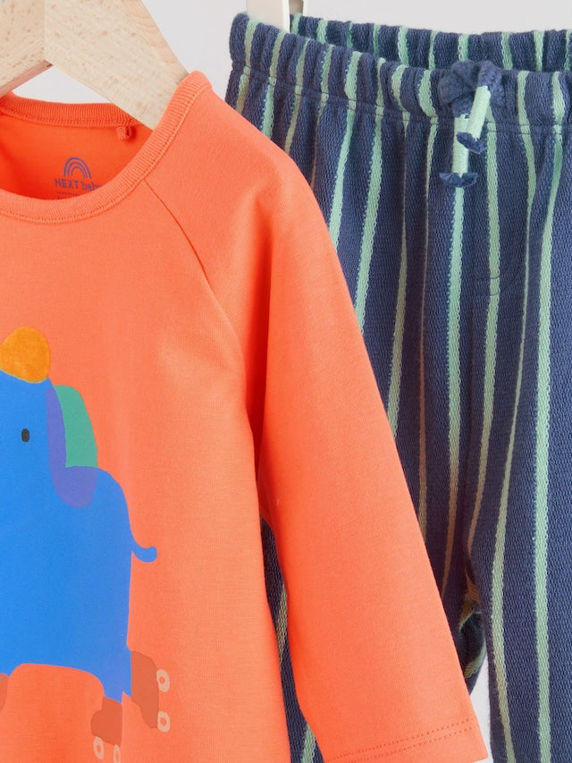 |BabyBoy| Conjunto De 2 Peças De Blusa e Leggings Para Bebê Com Personagem Brilhante (0 meses a 3 anos)