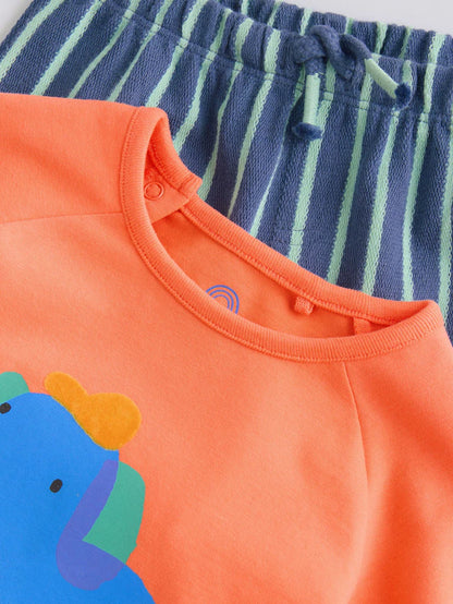 |BabyBoy| Conjunto De 2 Peças De Blusa e Leggings Para Bebê Com Personagem Brilhante (0 meses a 3 anos)