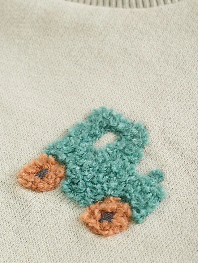 |BabyBoy| Conjunto De Moletom e Calça De Moletom Sage Green Tractor Para Bebê (0 meses a 2 anos)