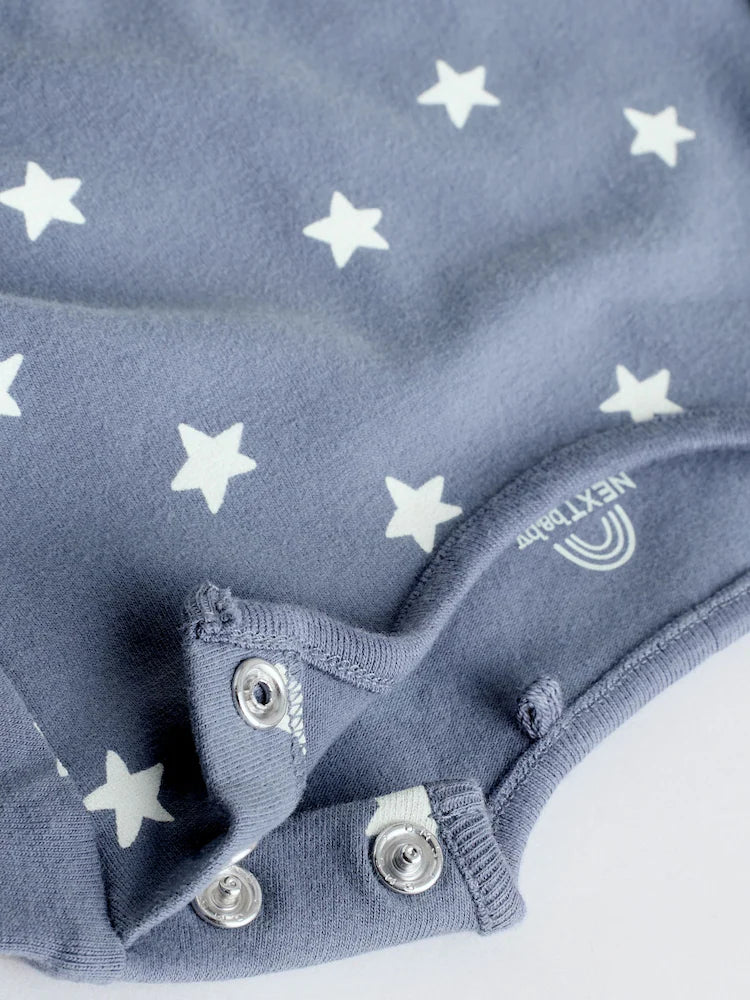 |BabyBoy| Conjunto De 6 Peças De Blusas e Leggings Azuis Hello World Para Bebês (0 meses a 3 anos)
