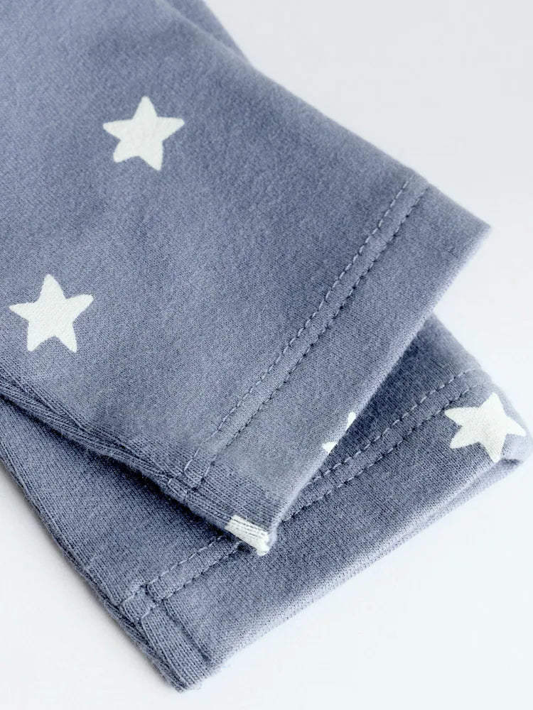 |BabyBoy| Conjunto De 6 Peças De Blusas e Leggings Azuis Hello World Para Bebês (0 meses a 3 anos)