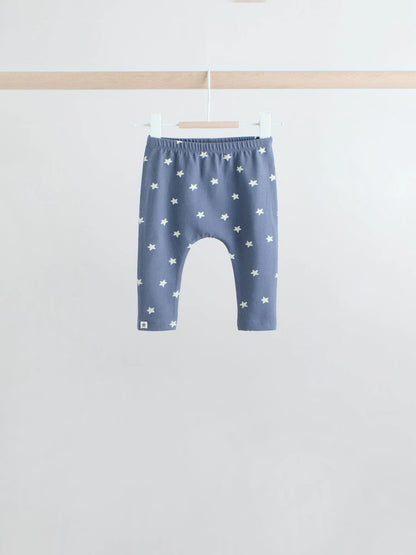 |BabyBoy| Conjunto De 6 Peças De Blusas e Leggings Azuis Hello World Para Bebês (0 meses a 3 anos)