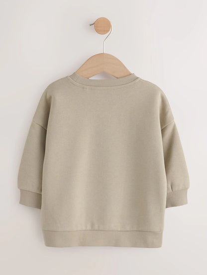 |Boy| Moletom De Gola Redonda Com Estampa De Cimento (3 meses a 7 anos)