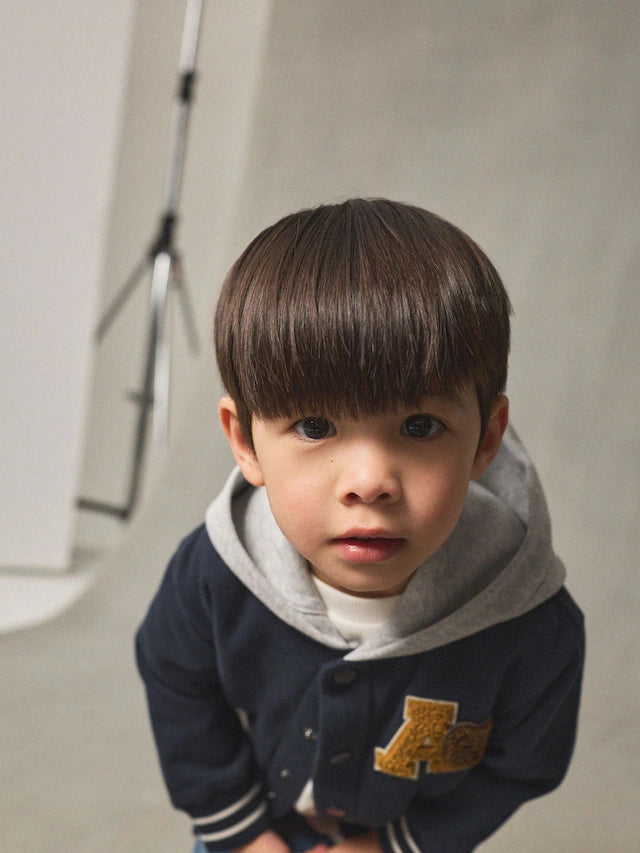 |Boy| Jaqueta Bomber Azul Marinho Com Estampa De Urso (3 meses a 7 anos)