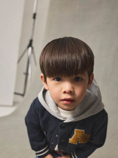 |Boy| Jaqueta Bomber Azul Marinho Com Estampa De Urso (3 meses a 7 anos)