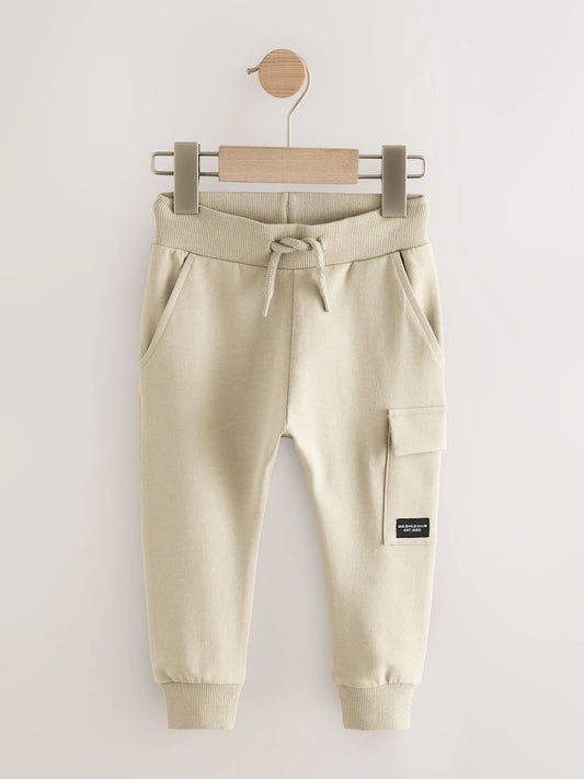 |Boy| Calça De Moletom Skinny Utilitária Neutra (3 meses a 7 anos)