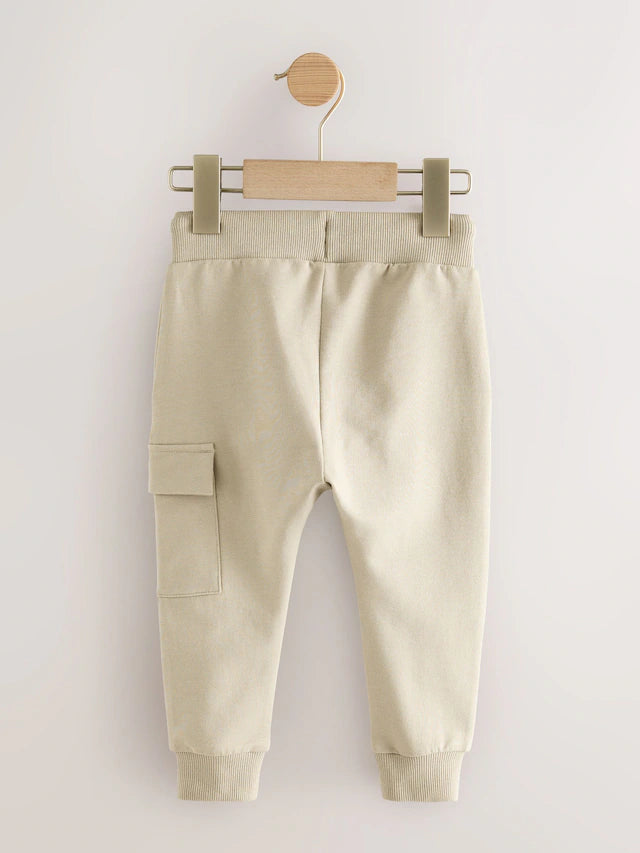 |Boy| Calça De Moletom Skinny Utilitária Neutra (3 meses a 7 anos)
