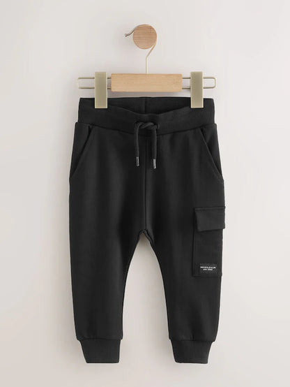 |Boy| Calça De Moletom Skinny Fit Skinny Utility Preta (3 meses a 7 anos)