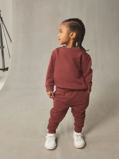 |Girl| Conjunto De Moletom e Calça De Moletom Vermelho Bordô (3 meses a 7 anos)