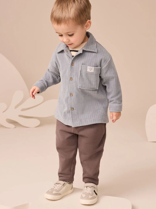 |Boy| Conjunto De 3 Peças De Camiseta e Calça Jogger Azul (3 meses a 7 anos)