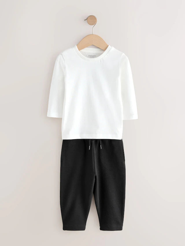 |Girl| Conjunto De 3 Peças De Camiseta Cinza e Calça Jogger (3 meses a 7 anos)