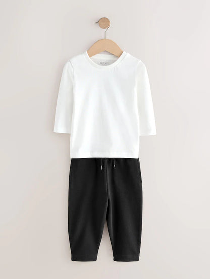 |Girl| Conjunto De 3 Peças De Camiseta Cinza e Calça Jogger (3 meses a 7 anos)