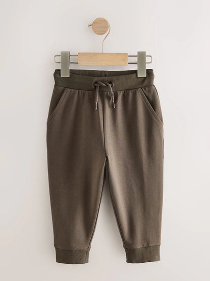 |Boy| Calça De Moletom Regular Fit Cáqui Verde/Azul/Vermelho, Pacote com 5 (3 meses a 7 anos)