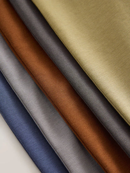 |Boy| Calça De Moletom Regular Fit Cáqui Verde/Azul/Vermelho, Pacote com 5 (3 meses a 7 anos)