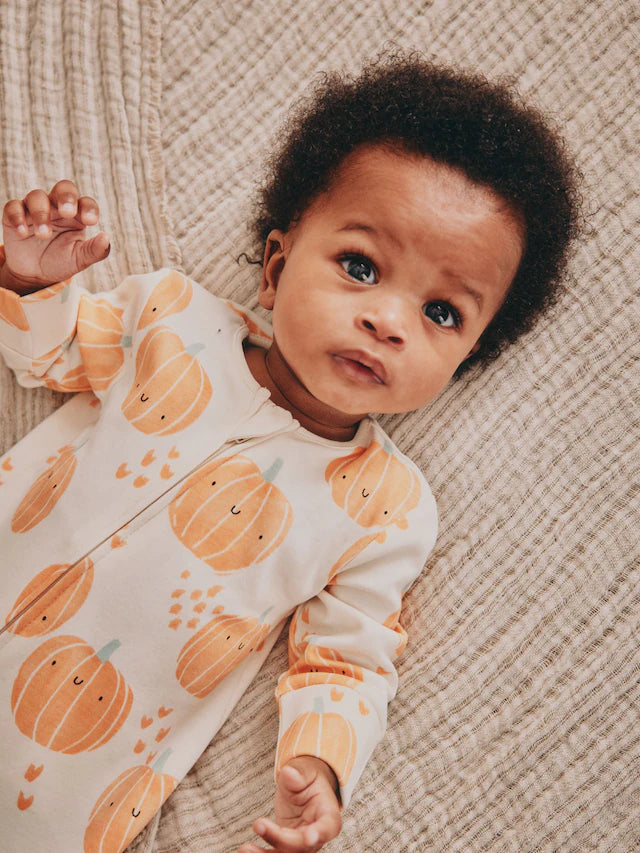 |BabyBoy| Macacão Sem Pés Com Zíper Bidirecional Laranja Para Bebê (0 meses a 3 anos)