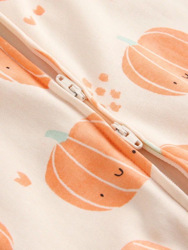 |BabyBoy| Macacão Sem Pés Com Zíper Bidirecional Laranja Para Bebê (0 meses a 3 anos)