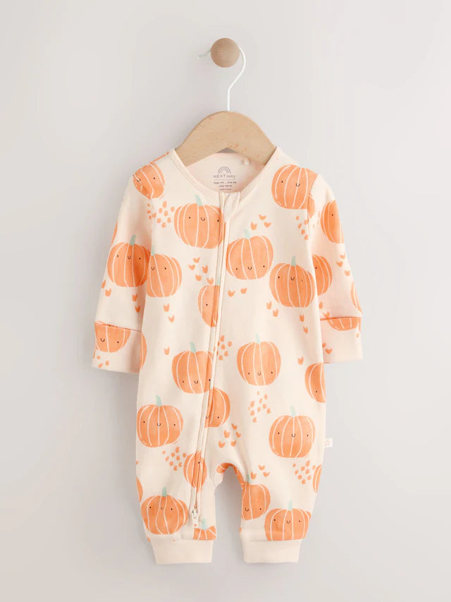 |BabyBoy| Macacão Sem Pés Com Zíper Bidirecional Laranja Para Bebê (0 meses a 3 anos)