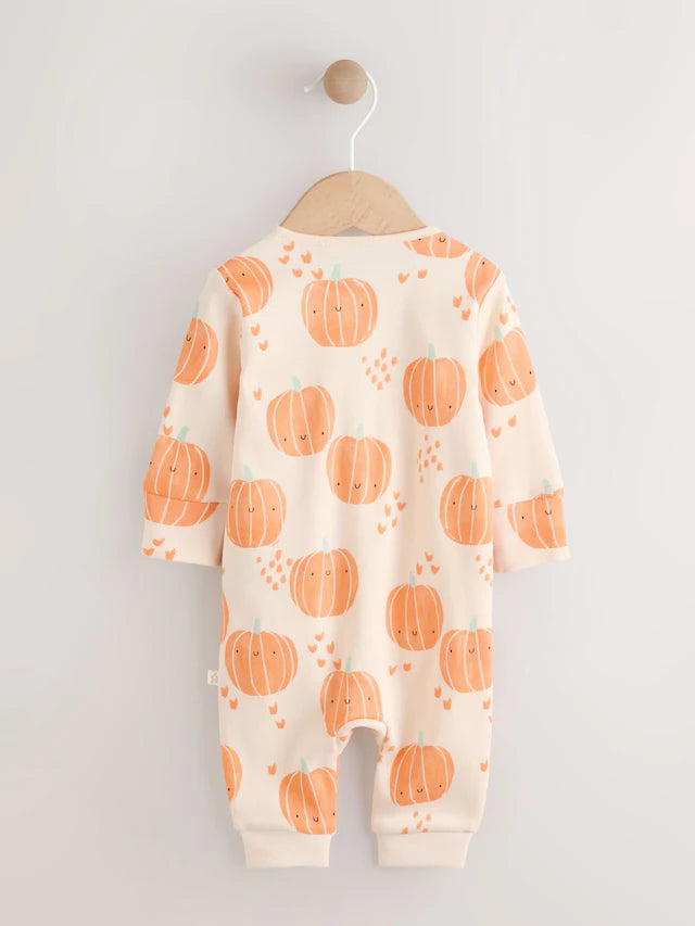 |BabyBoy| Macacão Sem Pés Com Zíper Bidirecional Laranja Para Bebê (0 meses a 3 anos)