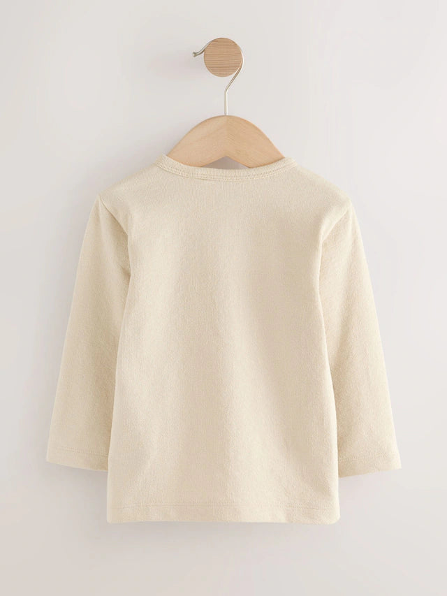 |Boy| Camiseta Manga Comprida Gola Henley Stone (3 meses a 7 anos)