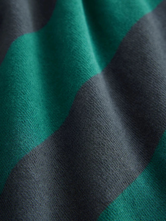 |Boy| Camisa Polo De Rugby Listrada Verde/Azul Marinho Manga Comprida (3 meses a 7 anos)