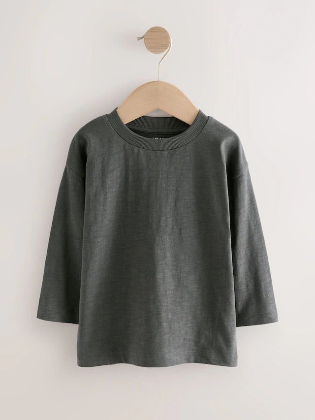 |Boy| Camisetas De Manga Comprida Amarelas/Verdes, Pacote com 5 (3 meses a 7 anos)