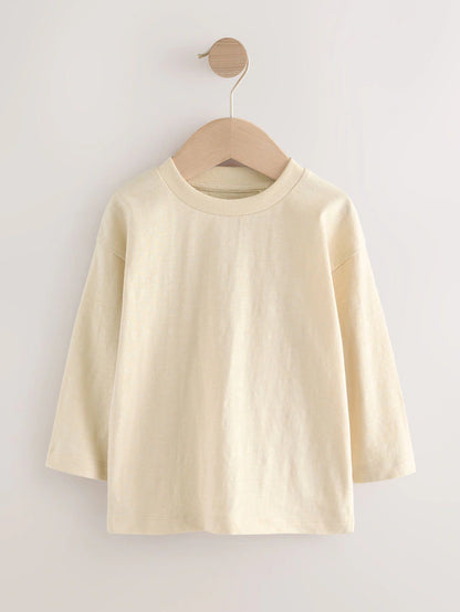 |Boy| Camisetas De Manga Comprida Amarelas/Verdes, Pacote com 5 (3 meses a 7 anos)