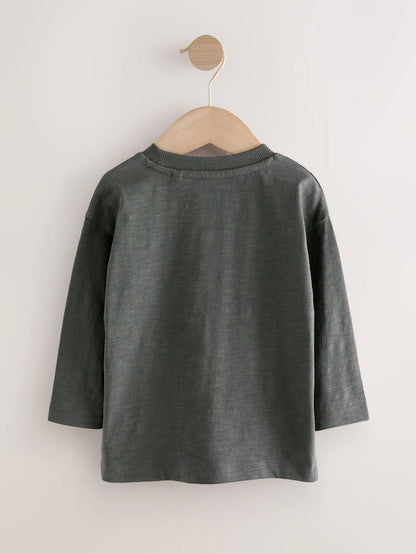 |Boy| Camisetas De Manga Comprida Amarelas/Verdes, Pacote com 5 (3 meses a 7 anos)