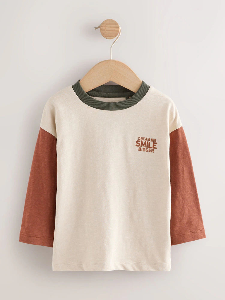 |Boy| Camisetas De Manga Comprida Multiminerais, Pacote com 5 (3 meses a 7 anos)