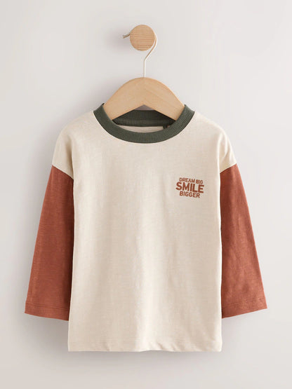 |Boy| Camisetas De Manga Comprida Multiminerais, Pacote com 5 (3 meses a 7 anos)