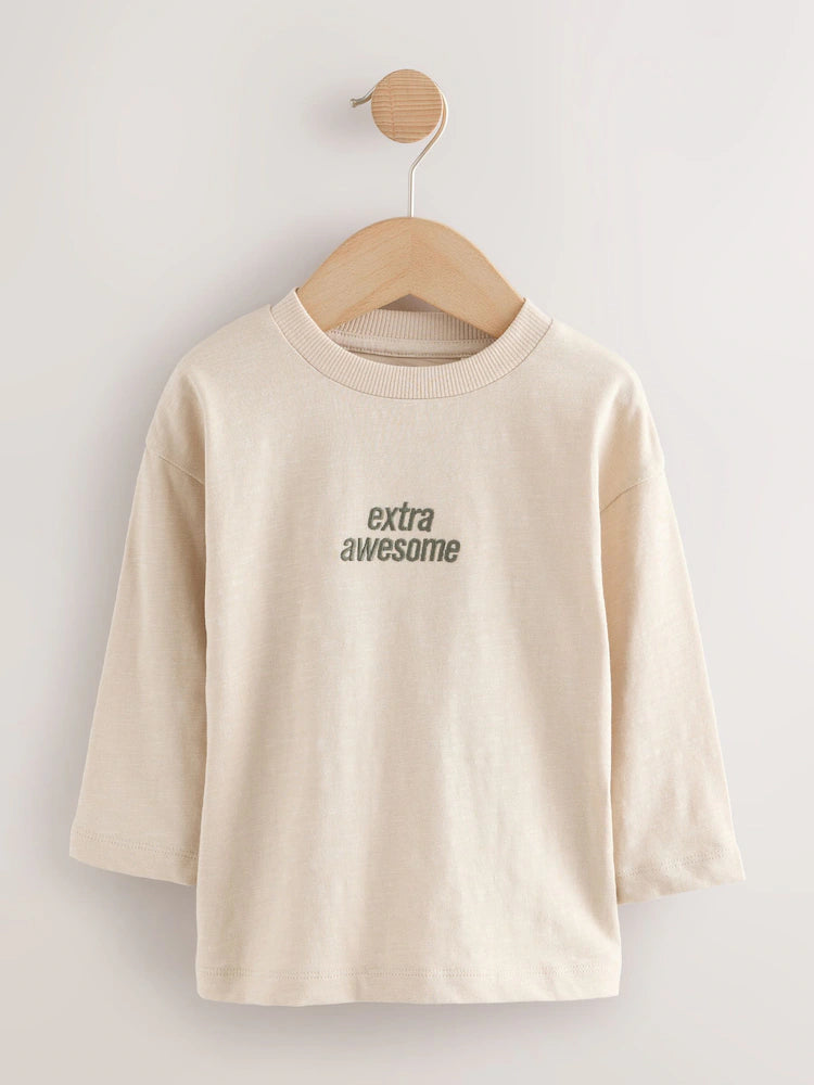 |Boy| Camisetas De Manga Comprida Multiminerais, Pacote com 5 (3 meses a 7 anos)