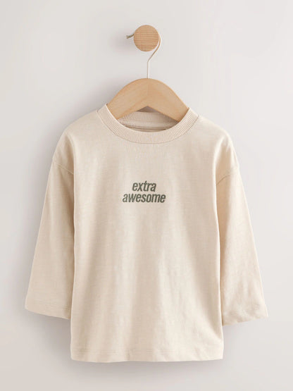 |Boy| Camisetas De Manga Comprida Multiminerais, Pacote com 5 (3 meses a 7 anos)