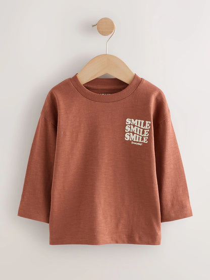 |Boy| Camisetas De Manga Comprida Multiminerais, Pacote com 5 (3 meses a 7 anos)